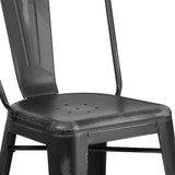 Flash Furniture Distressed Black Metal Stool,PK4 4-ET-3534-24-BK-GG