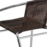 Flash Furniture Brown Rattan Aluminum Chair,PK4 4-TLH-020-GG