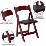 Flash Furniture Mahogany Wood Folding Chair,PK4 4-XF-2903-MAH-WOOD-GG