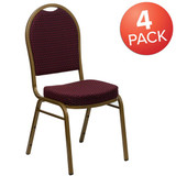 Flash Furniture Burgundy Fabric Banquet Chair,PK4 4-FD-C03-ALLGOLD-EFE1679-GG