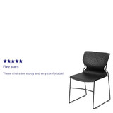 Flash Furniture Black Plastic Stack Chair,PK5 5-RUT-438-BK-GG
