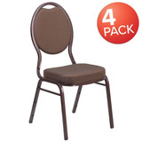Flash Furniture Brown Fabric Banquet Chair,PK4 4-FD-C04-COPPER-008-T-02-GG