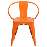 Flash Furniture Orange Metal Indoor-Outdoor Chair w,PK4 4-CH-31270-OR-GG