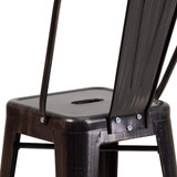 Flash Furniture Black Metal Outdoor Stool,24",PK4 4-CH-31320-24GB-BQ-GG