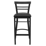 Flash Furniture Black Ladder Stool-Black Seat,PK2 2-XU-DG6R9BLAD-BAR-BLKV-GG