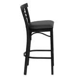 Flash Furniture Black Ladder Stool-Black Seat,PK2 2-XU-DG6R9BLAD-BAR-BLKV-GG