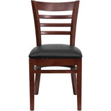 Flash Furniture Mahogany Wood Chair-Blk Vinyl,PK2 2-XU-DGW0005LAD-MAH-BLKV-GG