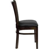 Flash Furniture Walnut Wood Chair-Blk Vinyl,PK2 2-XU-DGW0008VRT-WAL-BLKV-GG