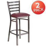 Flash Furniture Clear Ladder Stool-Burg Seat,PK2 2-XU-DG697BLAD-CLR-BAR-BURV-GG