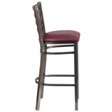 Flash Furniture Clear Ladder Stool-Burg Seat,PK2 2-XU-DG697BLAD-CLR-BAR-BURV-GG