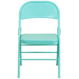 Flash Furniture Tantalizing Teal Folding Chair,PK2 2-HF3-TEAL-GG