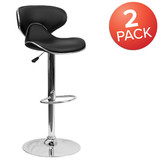 Flash Furniture Black Vinyl Barstool,PK2 2-DS-815-BK-GG