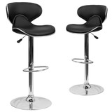 Flash Furniture Black Vinyl Barstool,PK2 2-DS-815-BK-GG