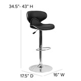 Flash Furniture Black Vinyl Barstool,PK2 2-DS-815-BK-GG