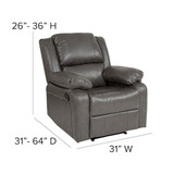 Flash Furniture Harmony Series Leather Recliner,Gray BT-70597-1-GY-GG