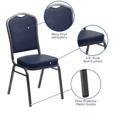 Flash Furniture Navy Vinyl Banquet Chair,PK4 4-FD-C01-SILVERVEIN-NY-VY-GG