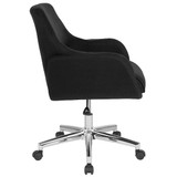 Flash Furniture Rochelle Black Fabric Mid-Back Chair BT-1172-BLK-F-GG
