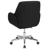 Flash Furniture Rochelle Black Fabric Mid-Back Chair BT-1172-BLK-F-GG