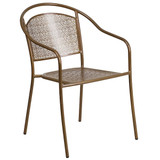 Flash Furniture Gold Patio Chair-Round Back CO-3-GD-GG
