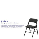 Flash Furniture Black Fabric Metal Chair,PK2 2-AW-MC309AF-BLK-GG