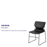 Flash Furniture Stack Chair,Plastic,Black,31.75" H RUT-438-BK-GG