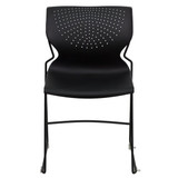 Flash Furniture Stack Chair,Plastic,Black,31.75" H RUT-438-BK-GG