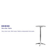 Flash Furniture Fold Bar Table,Aluminum,Round,25.5" TLH-059A-GG