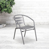 Flash Furniture Silver Metal Restaurant Stack Chair,PK4 4-TLH-017C-GG