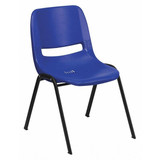 Flash Furniture Stack Chair,Plastic,Blue,Ergonomic Shell RUT-EO1-BL-GG