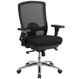 Flash Furniture Mid-Back,24-7 Use,350 lb. Capacity,Black LQ-2-BK-GG