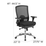 Flash Furniture Mid-Back,24-7 Use,350 lb. Capacity,Black LQ-2-BK-GG
