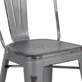 Flash Furniture Distressed Silver Stool, 24"H ET-3534-24-SIL-GG