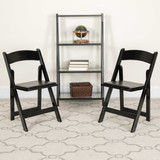 Flash Furniture HERCULES Series Black Wood Folding,PK4 4-XF-2902-BK-WOOD-GG