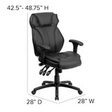 Flash Furniture Office Chair,48 3-4 in H,Black BT-9835H-GG