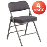 Flash Furniture Gray Fabric Folding Chair,PK4 4-AW-MC320AF-GRY-GG