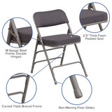 Flash Furniture Gray Fabric Folding Chair,PK4 4-AW-MC320AF-GRY-GG