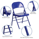 Flash Furniture Folding Chair,Cobalt Blue HF3-BLUE-GG