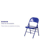 Flash Furniture Folding Chair,Cobalt Blue HF3-BLUE-GG