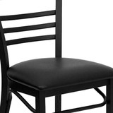 Flash Furniture Restaurant Chair,Ladder Back,Blk Seat XU-DG6Q6B1LAD-BLKV-GG