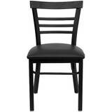 Flash Furniture Restaurant Chair,Ladder Back,Blk Seat XU-DG6Q6B1LAD-BLKV-GG