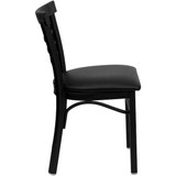 Flash Furniture Restaurant Chair,Ladder Back,Blk Seat XU-DG6Q6B1LAD-BLKV-GG