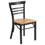 Flash Furniture Restaurant Chair,Ladder Back,Nat Seat XU-DG6Q6B1LAD-NATW-GG