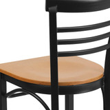 Flash Furniture Restaurant Chair,Ladder Back,Nat Seat XU-DG6Q6B1LAD-NATW-GG