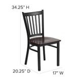 Flash Furniture Restaurant Chair,Vertical Back,Wal Seat XU-DG-6Q2B-VRT-WALW-GG