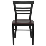 Flash Furniture Black Ladder Chair-Mah Seat,PK2 2-XU-DG6Q6B1LAD-MAHW-GG