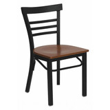 Flash Furniture Restaurant Chair,Ladder Back,Chy Seat XU-DG6Q6B1LAD-CHYW-GG