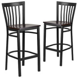 Flash Furniture Black School Stool-Wal Seat,PK2 2-XU-DG6R8BSCH-BAR-WALW-GG