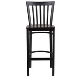 Flash Furniture Black School Stool-Wal Seat,PK2 2-XU-DG6R8BSCH-BAR-WALW-GG
