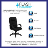 Flash Furniture Black High Back Exec Fab Chair GO-5301B-BK-GG