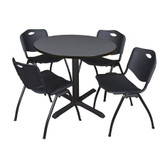 Cain Cain,42",Rnd Breakroom Table,4 M Chrs TB42RNDGY47BK